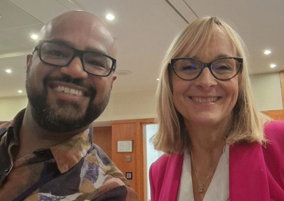 Lalith WIjedoru with Louise Minchin, Former BBC Breakfast TV presenter